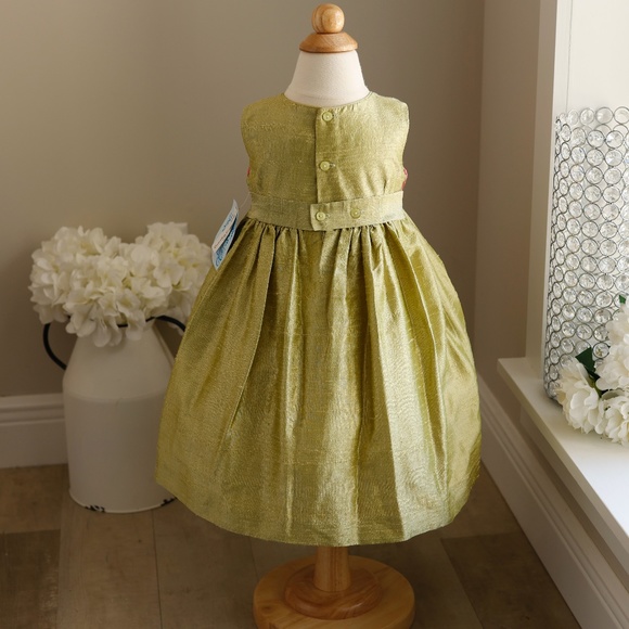 Girl's Dupioni Raw Silk Dress Size 2T Luli & Me Party Dress Special Occasion NWT - Picture 3 of 4